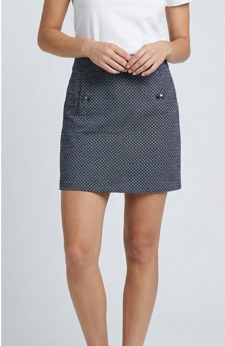 Ann Taylor LOFT Outlet Womens Size 8 Black Patterned Pencil Skirt Back Zipper